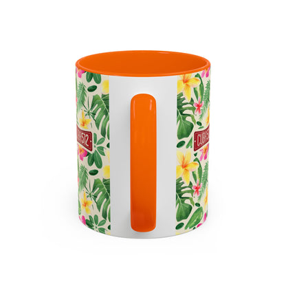 Tropical Floral Accent Coffee Mug — Cuba512 Logo