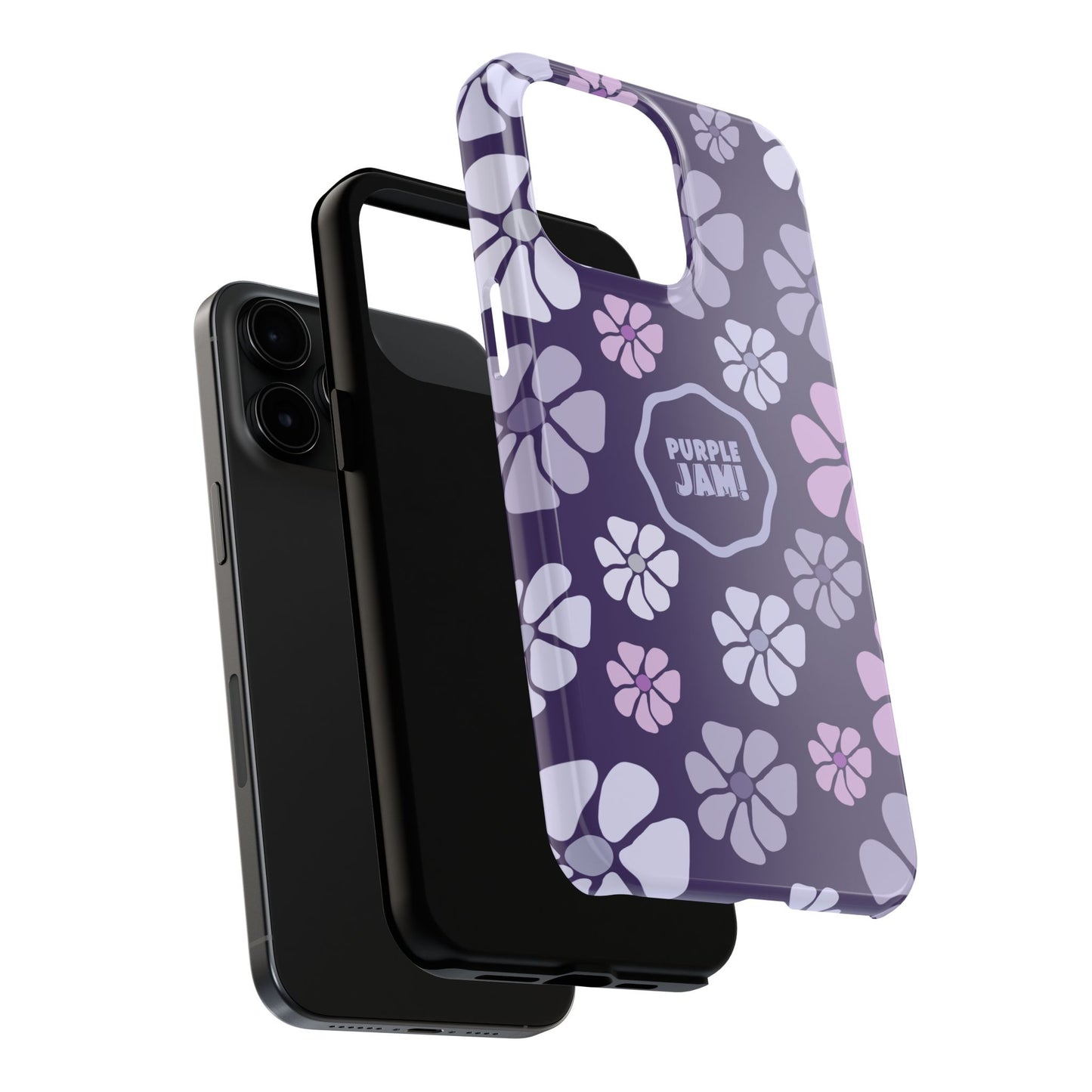 Purple Jam Floral Tough Phone Case — Purple Flower Protective Phone Cover