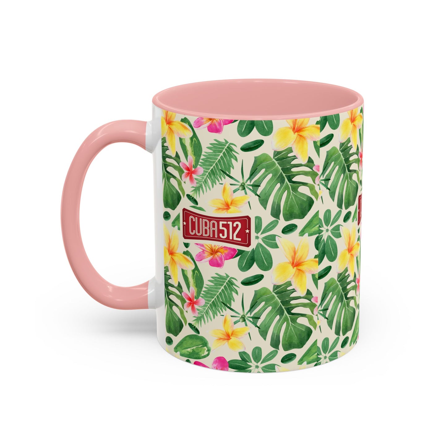 Tropical Floral Accent Coffee Mug — Cuba512 Logo