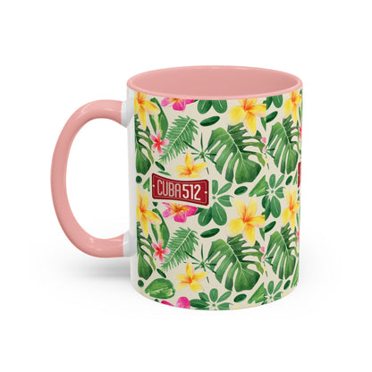 Tropical Floral Accent Coffee Mug — Cuba512 Logo