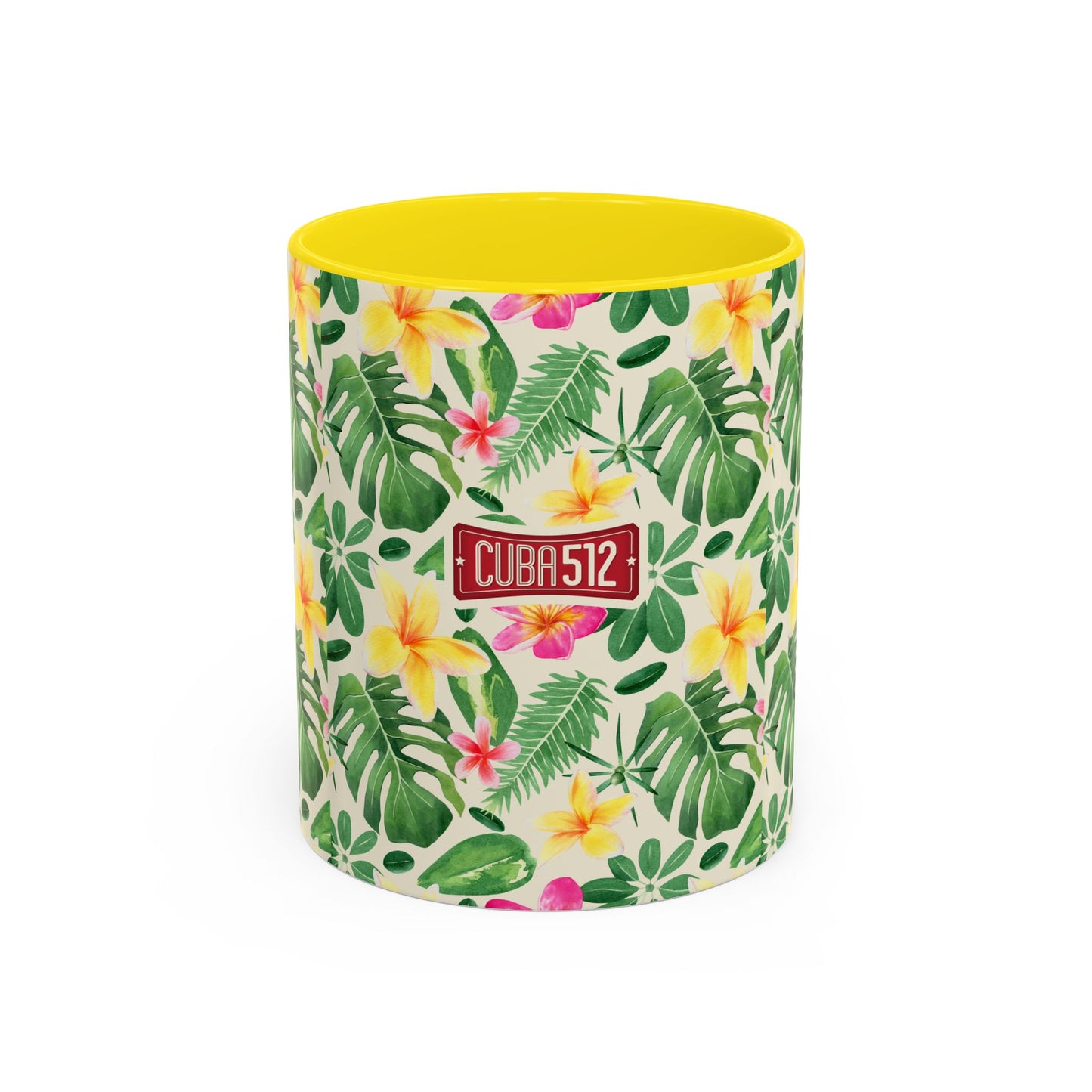 Tropical Floral Accent Coffee Mug — Cuba512 Logo