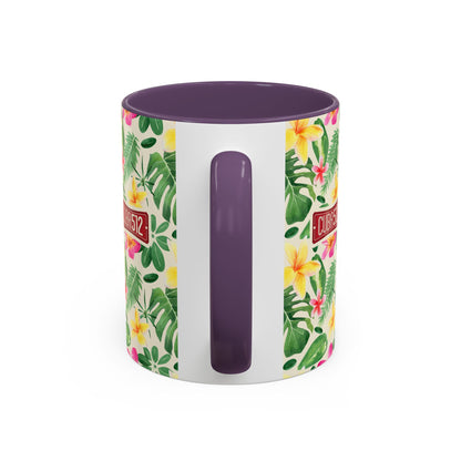 Tropical Floral Accent Coffee Mug — Cuba512 Logo