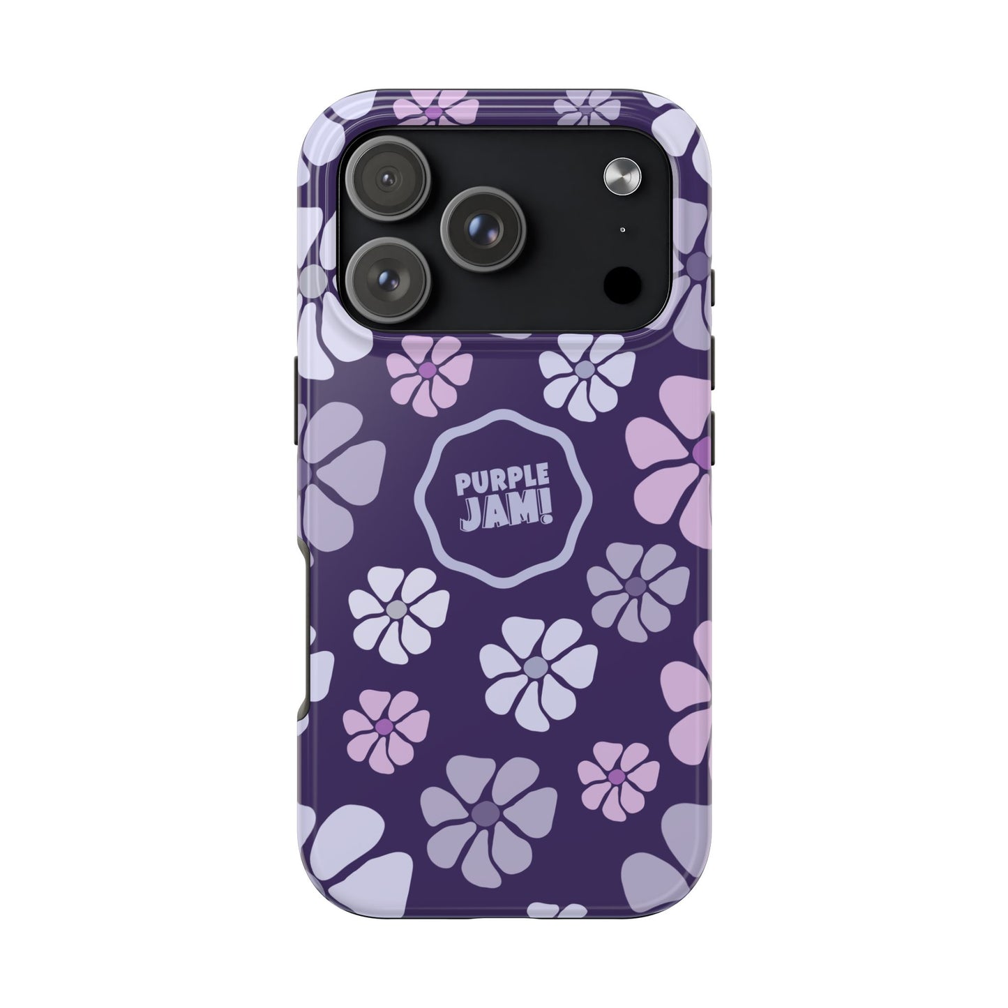 Purple Jam Floral Tough Phone Case — Purple Flower Protective Phone Cover