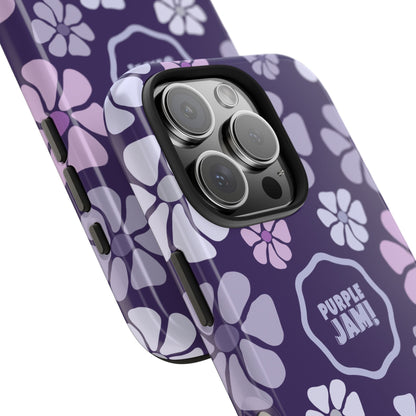 Purple Jam Floral Tough Phone Case — Purple Flower Protective Phone Cover