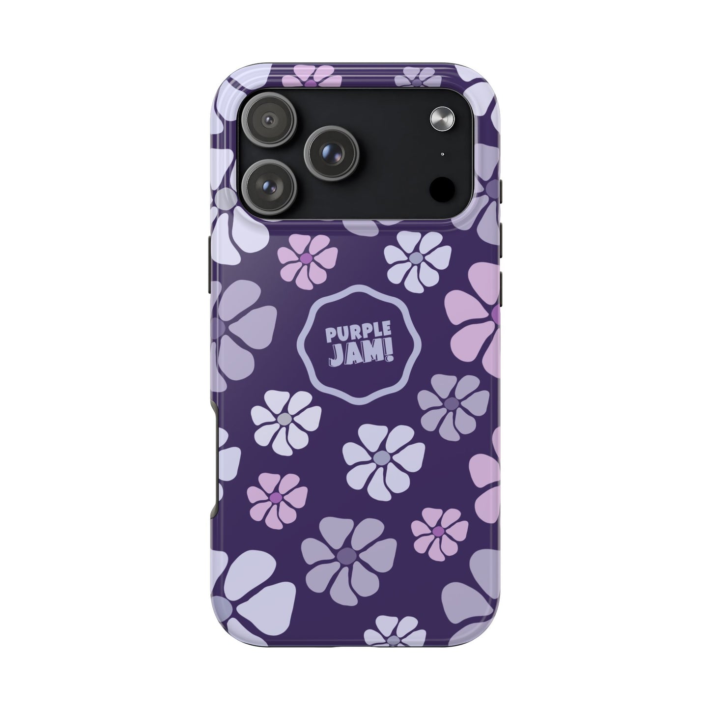Purple Jam Floral Tough Phone Case — Purple Flower Protective Phone Cover