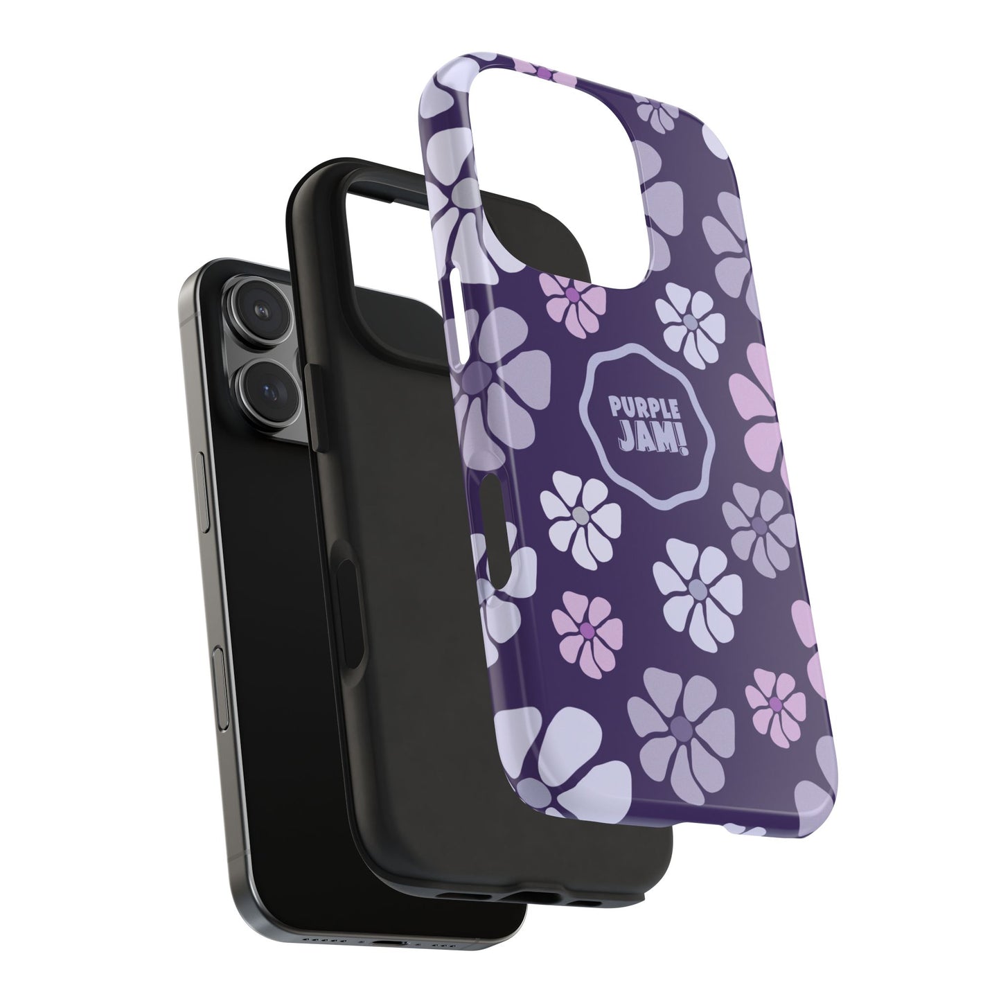 Purple Jam Floral Tough Phone Case — Purple Flower Protective Phone Cover